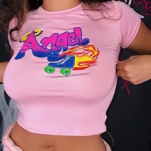 Pink Angel Crop Top